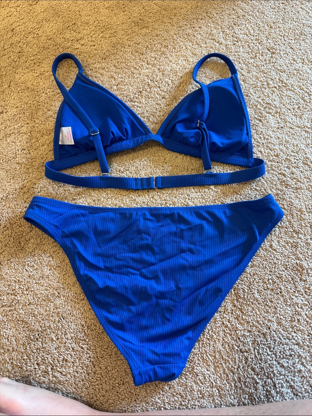 Royal Blue Ribbed Bikini Set - Picture 4 of 7